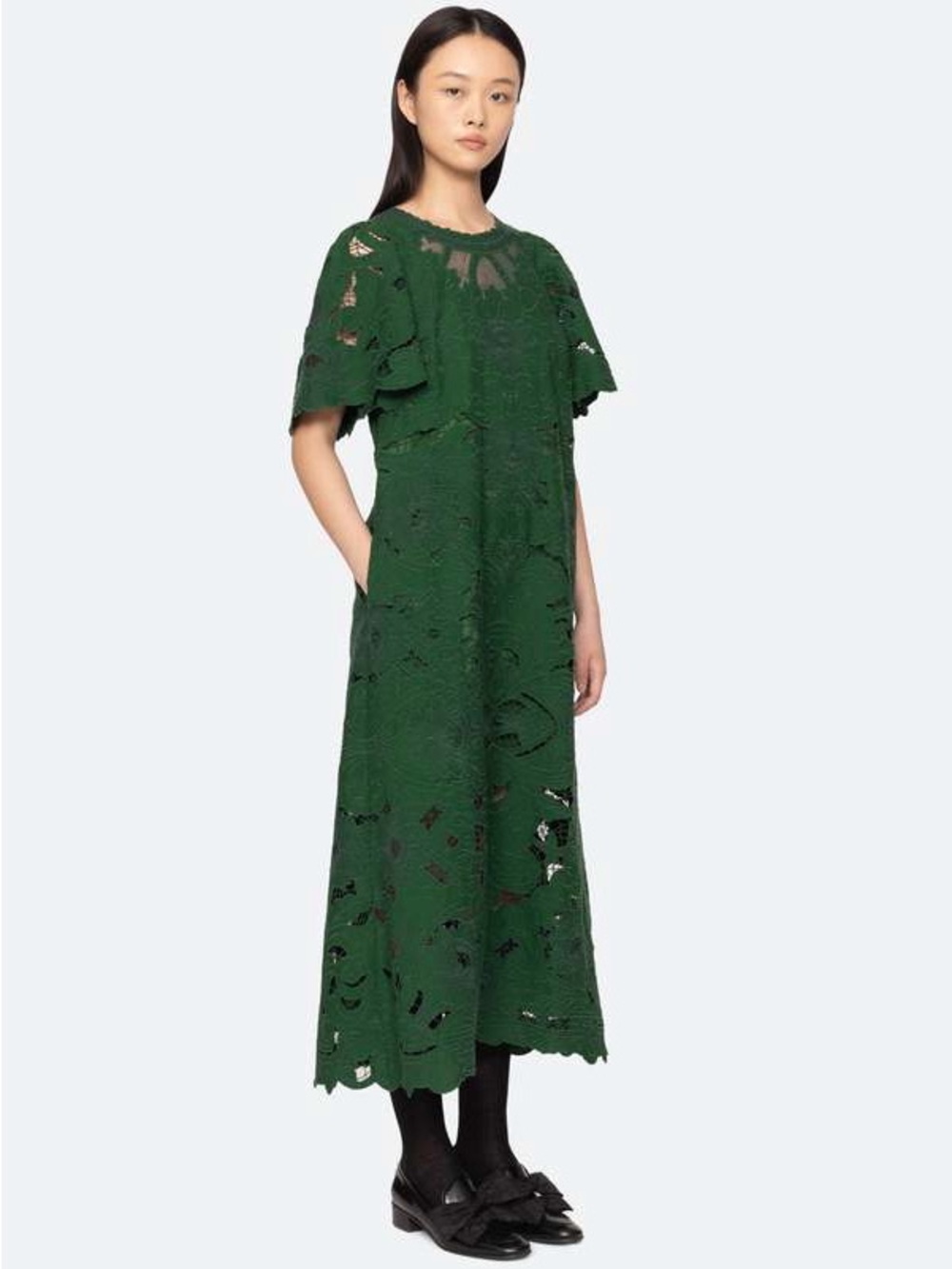 NWT Sea New York Ceci embroidery maxi dress green medium - Picture 3 of 11